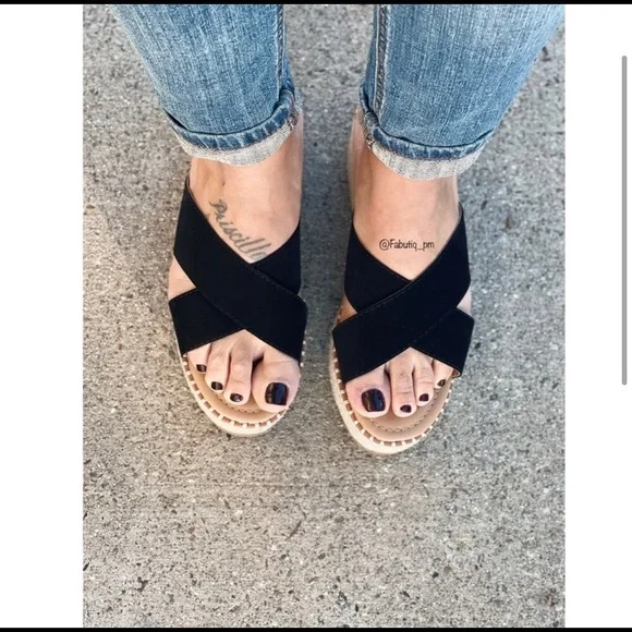 Espadrille platform cross cross sandals - Picture 2 of 4